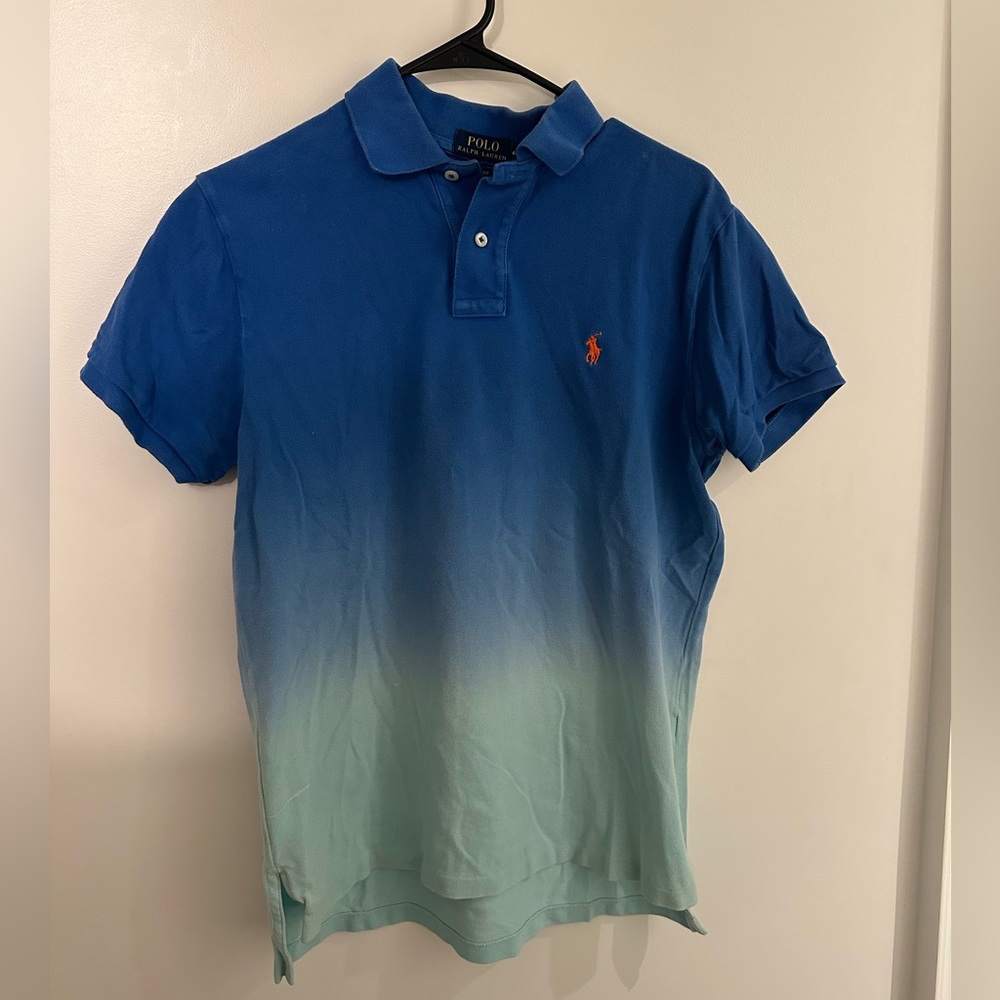 Medium blue ombré Ralph Lauren polo shirt
